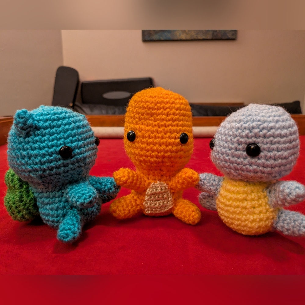 Crocheted Pokemon Starter Set